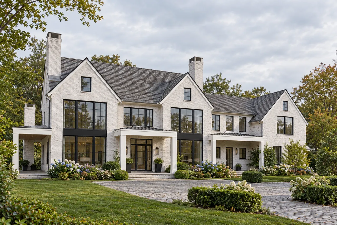 Bel Aire exterior architectural concept with natural materials and realistic daylight