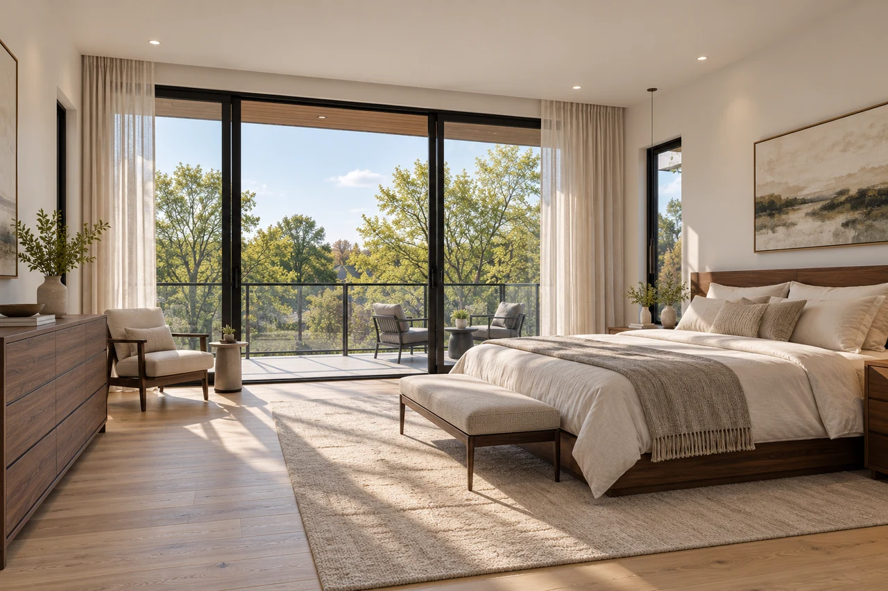 Metropolitan primary bedroom design concept